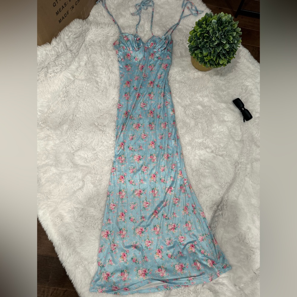 Floral Blue Maxi Dress